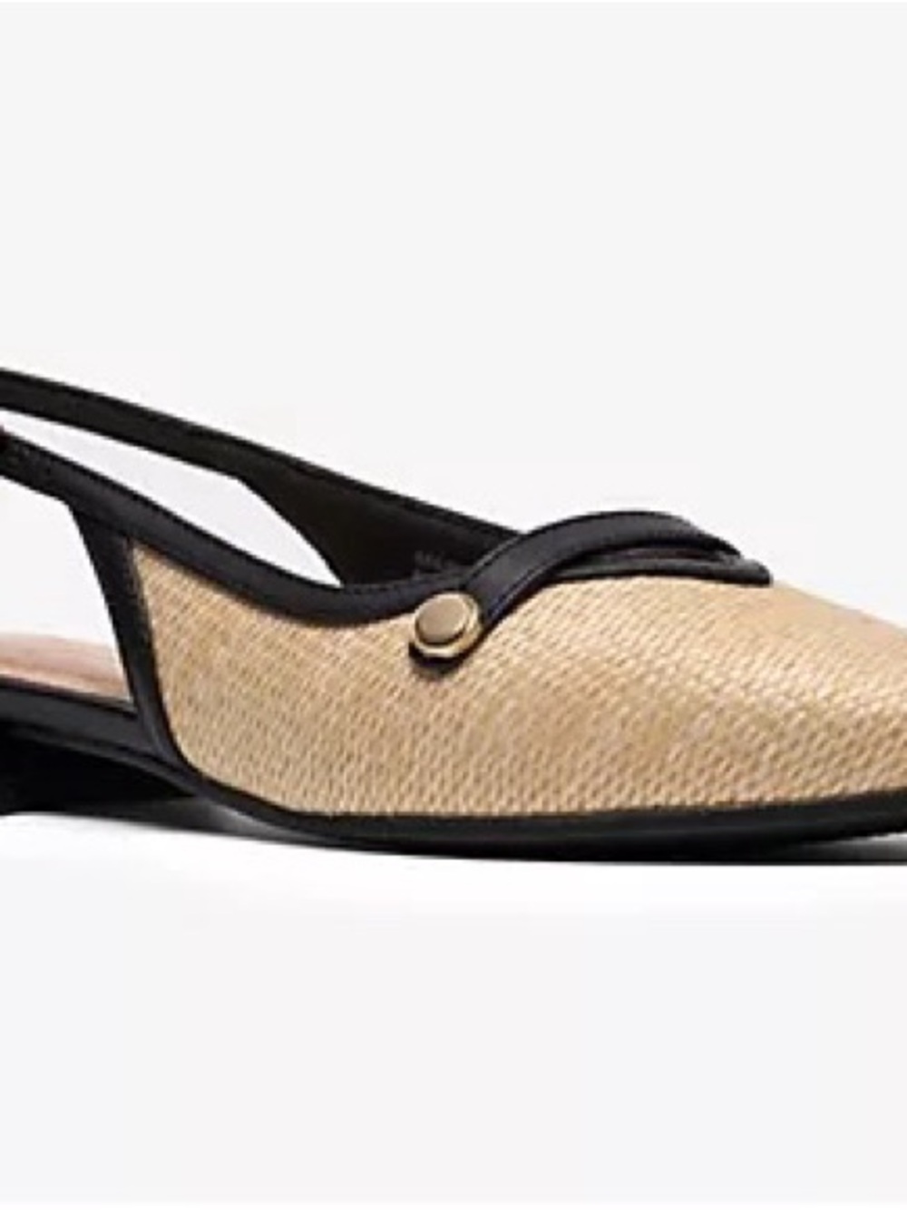 Clarks Collection Women's Black & Natural Pointed Slingback Flats - Picture 2 of 7